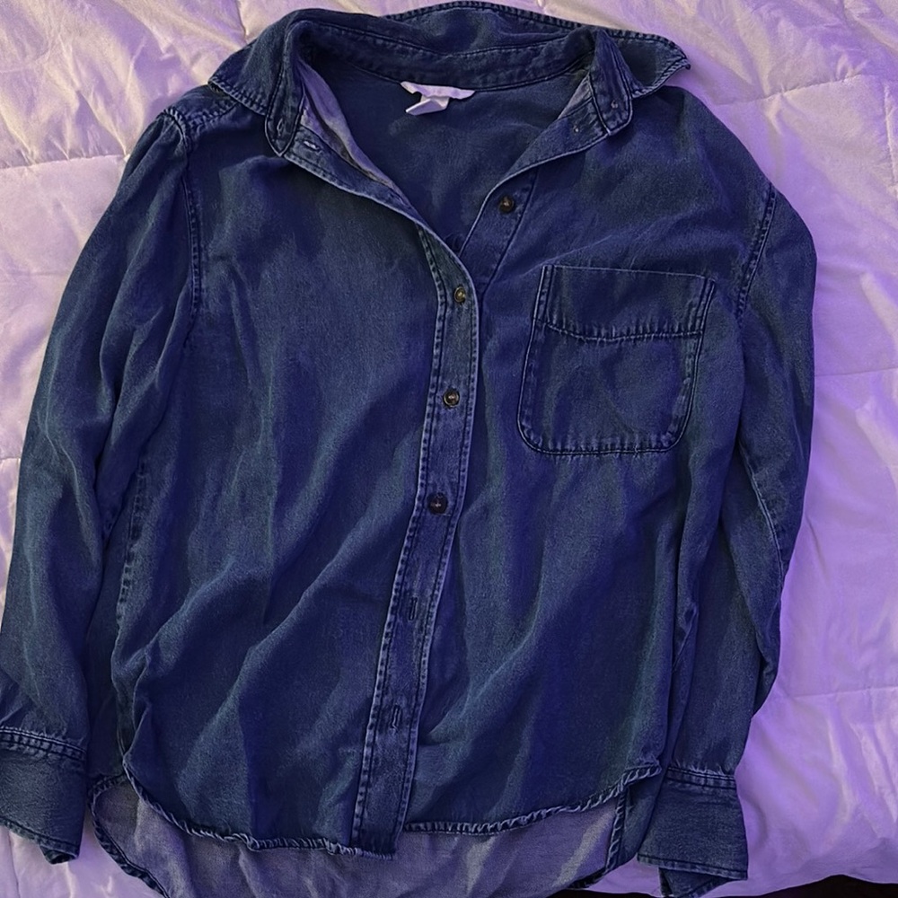 H&M Blue Button Down Shirt for Women